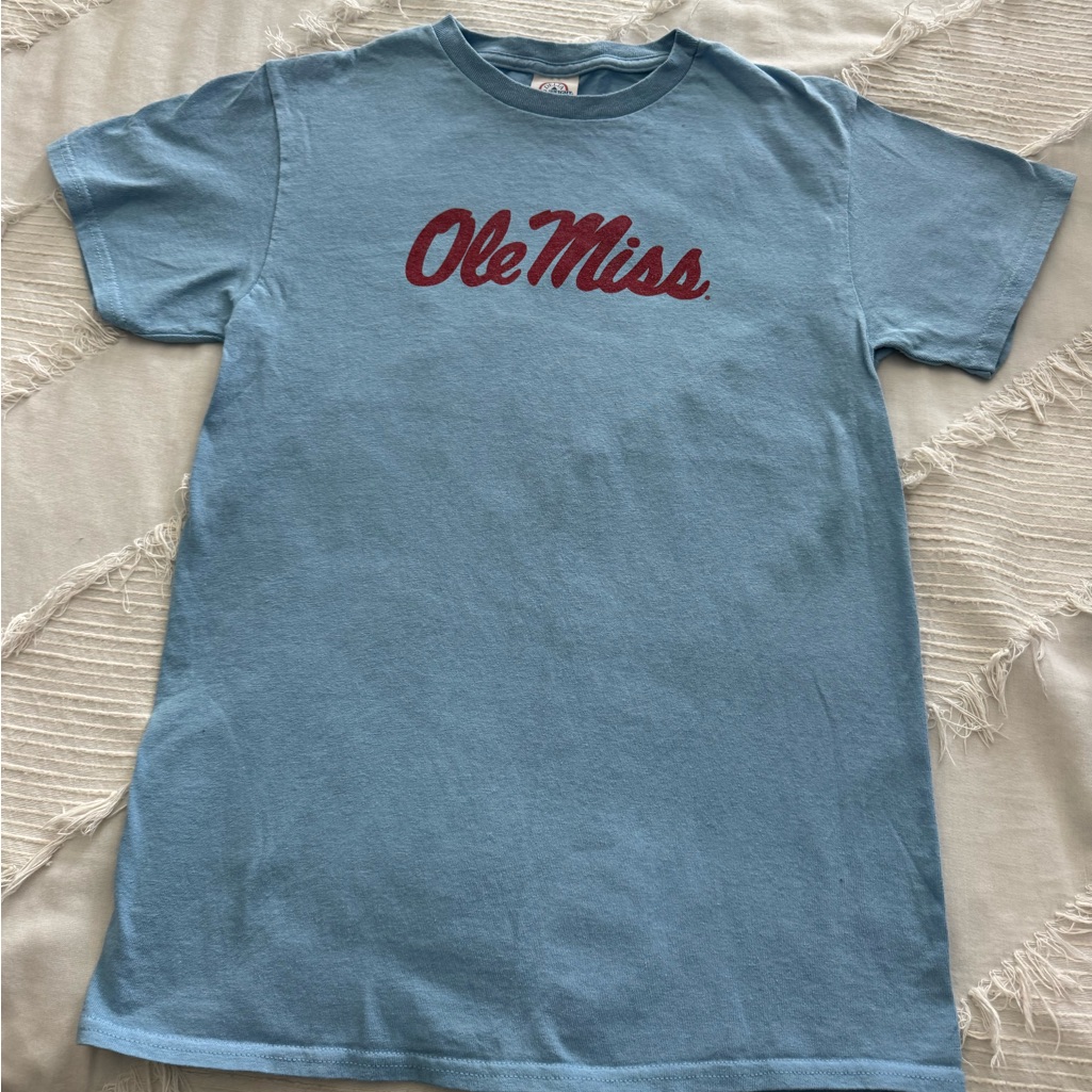 Delta Light Blue Tee With Red And Navy Logo